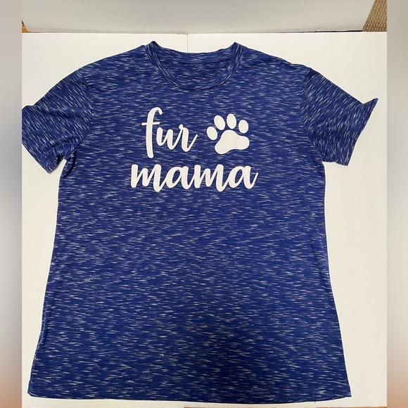 Womens Navy Blue Fur Mama Shirt, Fur Mama T-Shirt, Fur Mama Size XL   JD - Picture 1 of 6